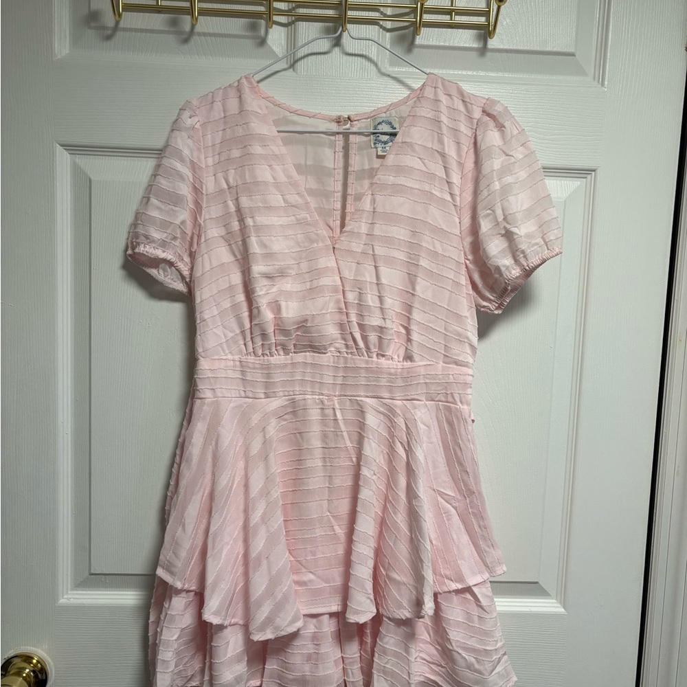 Blue Rain Light Pink Layered Romper